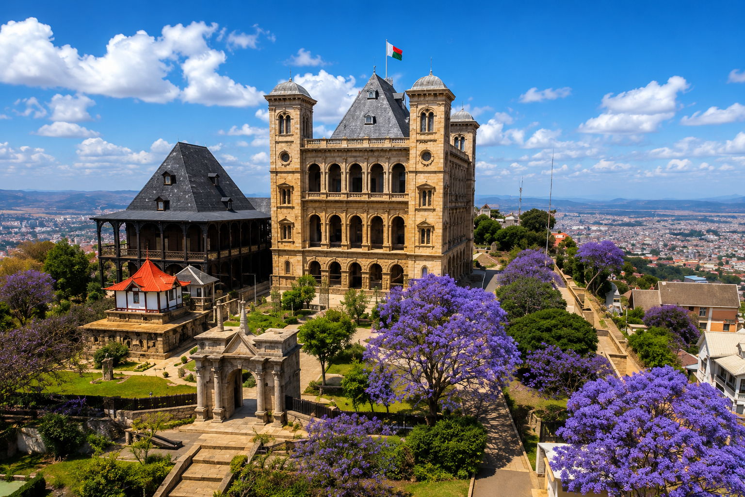 Rova Manjakamiadana in Antananarivo one of the most important historical attractions in Madagascar
